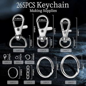 265PCS Keychains Clips Key Rings Metal Lobster Claw Clasps Bulk, Keychain Rings Clip for Key Chains Jewelry Making Crafts - Product Image 2