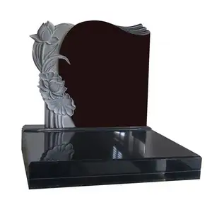 Granito negro diseño personalizado monumentos conmemorativos estilo ruso granito monumento Lápida con águila Lápida con caballo