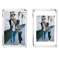 Cadre photo en acrylique double face de haute qualité cadre photo magnétique d'affichage de bureau clair