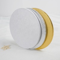 Base de gâteau en carton ondulé double, imprimée, blanche et rose, pour Noël, 6 mm, 12 mm d'épaisseur, 10 rondes, avec logo personnalisé