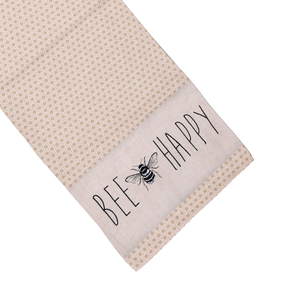 Runner da Tavolo a Nido d'Ape <span class=keywords><strong>Beige</strong></span> 'Bee Happy' per <span class=keywords><strong>Cucina</strong></span> Primaverile, Tavolo da Pranzo, Festa in Giardino, Negozio di Regali, Decorazione Casa all'Ingrosso - Product Image 3