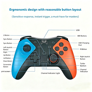 <span class=keywords><strong>Controller</strong></span> Wireless Pro per Nintendo <span class=keywords><strong>Switch</strong></span>/OLED/Lite, Gamepad Bluetooth con Giroscopio a 6 Assi, Doppia Vibrazione e Turbo - Product Image 2