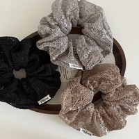 Style coréen gros intestin bandeau dentelle broderie sens avancé marque évider tissu cheveux fleur queue de cheval accessoires