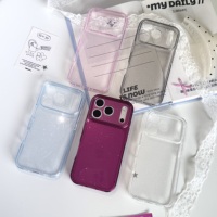Coque de téléphone en silicone souple transparente et épaisse 2.0 avec paillettes pour iPhone 17 16 15 14 13 18 Pro Max Plus – Housse brillante couleur unie