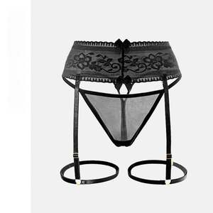 <span class=keywords><strong>Porte</strong></span>-jarretelles sexy en dentelle noire à 4 bretelles pour <span class=keywords><strong>bas</strong></span> - Product Image 1