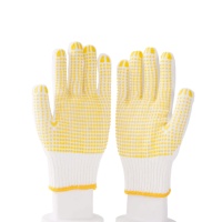Gants de sécurité antidérapants en coton 10 jauges avec points PVC, tricotés, taille personnalisée, résistants aux déchirures, ambidextres, pour le jardinage - Vente en gros