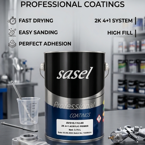 2K 4+1 Acrylic Primer 3.75L Fast Dry Easy Sanding High Filling Auto & Industrial Machinery Use Matt for Made in Turkey - Product Image 1