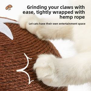 Grand grattoir <span class=keywords><strong>pour</strong></span> <span class=keywords><strong>chat</strong></span> en forme de champignon, arbre à <span class=keywords><strong>chat</strong></span> en sisal de 35 cm <span class=keywords><strong>pour</strong></span> chats de grande taille, base en bois écologique stable, support au sol non toxique - Product Image 4