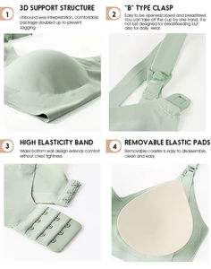 Venta al por mayor suave inalámbrico mujeres V cuello <span class=keywords><strong>lactancia</strong></span> madre sujetadores <span class=keywords><strong>dormir</strong></span> maternidad enfermería <span class=keywords><strong>sujetador</strong></span> - Product Image 3