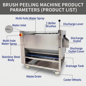 Commercial Brush Washing Machine 304 Stainless Steel Potato Carrot Lotus Root Cleaning And Peeling Machine - Product Image 3