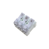 Connecteur de câblage rapide à 3 broches 24A 450V, bornier à enfoncement avec marquage L N Terre pour armoire de commande d'éclairage