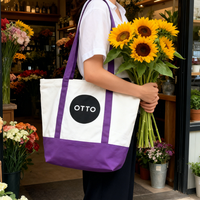 Sac fourre-tout en toile uni avec poche à l'intérieur, pour le Shopping, en coton bio, étanche, réutilisable, très résistant
