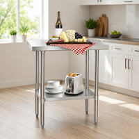 Tables en acier inoxydable 304/201, parfaites pour toutes sortes d'utilisations, comme les barbecues en plein air, les étagères de garage, etc.