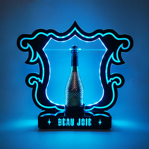 LED Illuminated Champagne <b>Holder</b> Rectangular Bar Display With Light Feature Easy Installation - Product Image 1