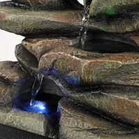 Fuente de Cascada Artificial de Resina Weivista con Luz LED Interior, Decoración Moderna para el Hogar, Adorno de Mesa
