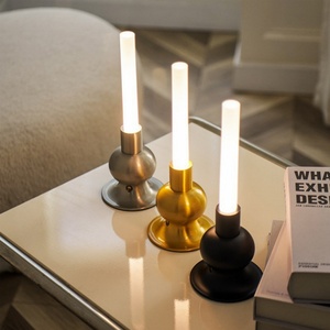 Luxury Design <b>Touch</b> LED Candlelight Restaurant 3Color Table Lamp Rechargeable Bedside Cordless Dinner Atmosphere Read Desk <b>Light</b> - Product Image 5