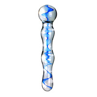Vente en gros de jouets sexuels en verre fantaisie pour adultes, transparents et colorés, avec spirale interne, Dildo rigide, Masseur baguette, Bâton d'amour, OEM