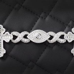 Bracelet Cœur Personnalisé Moissanite VVS Sertie de Pierres, 8 Pouces, en Argent Sterling 925 Plaqué Or Blanc, Tendance Hip Hop - Product Image 5