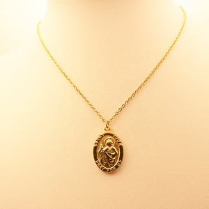 Personnalisable Simple Plaqué Or Saint <span class=keywords><strong>Christophe</strong></span> Protéger US Collier Religieux avec Pendentif Chaîne à Maillons Bijoux en Acier Inoxydable - Product Image 1