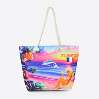 Sac souvenir de mer océan en toile de luxe personnalisé grand sac de plage fourre-tout d'été logo personnalisé