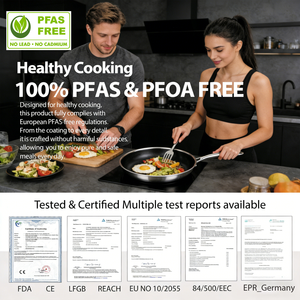 Poêle à frire antiadhésive en acier inoxydable 316 entièrement plaqué, triple épaisseur, pour usage commercial, compatible induction et gaz, ustensile de cuisine - Product Image 4