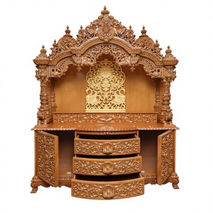 Nuevo Templo de Madera de Teca Natural con Acabado de Alto Brillo, Templo de Madera de Teca para Decoración del Hogar, Hermoso Templo Hindú Hecho a Mano para Pooja Ghar - Product Image 4