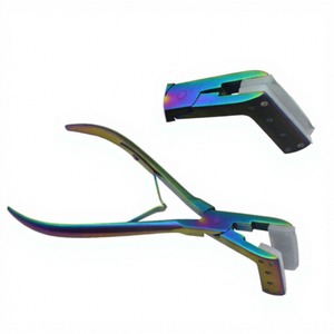 TEEJAY Titanium Black Tape-In Hair Extension Stainless Steel Salon Plier with Silicone Tape OEM - Product Image 3