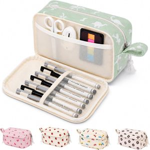 Trousse à crayons grande capacité en velours côtelé souple à 3 compartiments pour fournitures scolaires pour adolescentes et adolescents sans fermeture Chine - Product Image 5