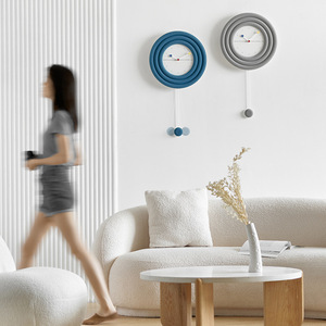 Wozoom House Trendy Wall <b>Clock</b> Round <b>Battery</b> Powered Modern Minimalist Artistic Decor For Home Use - Product Image 3
