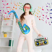 Ensemble de jouets gonflables Rock Star colorés de haute qualité, instruments de musique gonflables, accessoires de guitare gonflables pour la décoration de fête