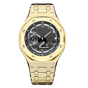 Kit de modification de luxe GM2100 : bracelet et boîtier de remplacement en acier inoxydable pour montre GM2100 - Product Image 1
