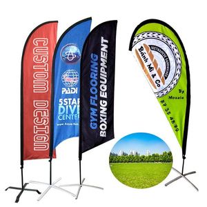 Advertising Teardrop Beach Flag Economical Custom Design Christmas Promotion Banner - Product Image 1