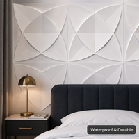 Panneau mural en PVC ignifuge et imperméable 50x50cm à motif floral 3D pour fond mural domestique, vente en gros OEM