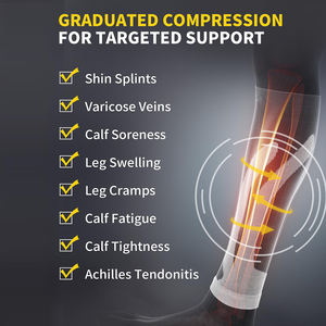 Manga de compresión de pantorrilla deportiva personalizada para mujeres y hombres, férulas de Espinilla antideslizantes transpirables, soporte de pierna - Product Image 2