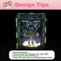 Lampe à lentille acrylique personnalisée avec impression UV LED transparente, motif ange de dessin animé et anime, cadeau d'affaires
