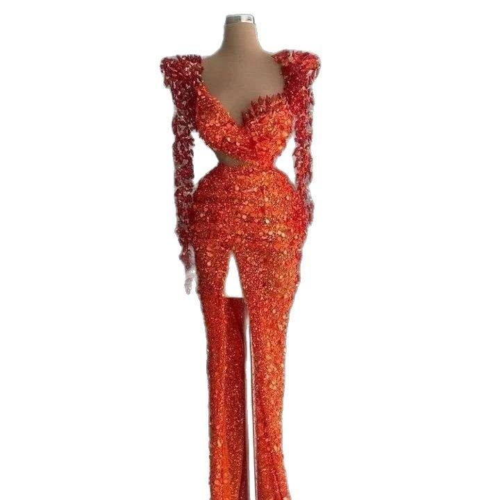 party gown mermaid long lace up back 2025 glitter