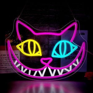 Enseignes néon Chat du Cheshire, Lumières néon <span class=keywords><strong>Alice</strong></span> au pays des merveilles pour décoration murale, Lumières LED Chat souriant à intensité variable - Product Image 6