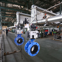 Vanne papillon populaire DN50-DN800 à ouverture rapide et à fermeture pour l'eau avec dispositif pneumatique pour un contrôle de régulation facile