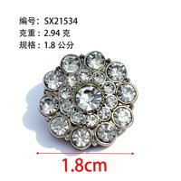 Kancing Baju Model Bunga dari Paduan Seng Ramah Lingkungan Threadify, Berhiaskan Rhinestone, Dapat Dicuci, Cocok untuk Mantel Wol dan Blazer