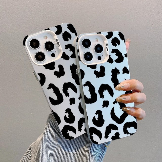 Factory OEM Luxury Leopard Print Phone Case for 17 16 15 14 13 12 11 Pro XR XS 7 8 Plus MINI Y2K Anti Fall Matte Back Cover