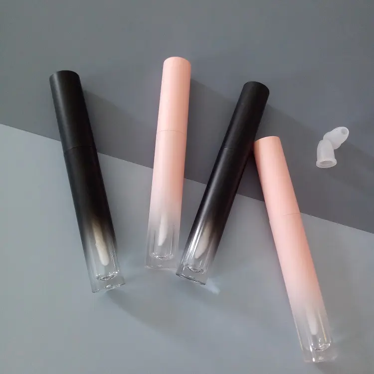 Vendita calda 3.5 ml gradiente nero rosa Lip Gloss Liptint contenitori tubo personalizzato vuoto plastica Lipgloss tubo Liptint bottiglia