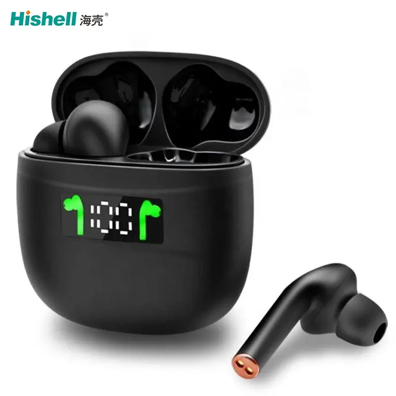 Terjemahan Nirkabel TWS Earbud Hifi Stereo Tampilan LED Tahan Air Bebas Genggam 114 Bahasa Penerjemah Earphone Headset