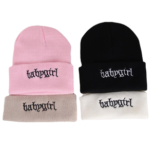 Groothandel Custom Logo Borduurwerk Patches Effen Gebreide Winter Beanie Hoeden Voor Meisjes En Jongens Mode Ontwerp Warme Beanie Hoeden - Product Image 2