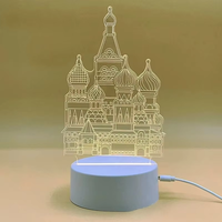 Tableau d'affichage portable 3D en acrylique effaçable 2025 avec veilleuse LED transparente – Cadeau pour enfants