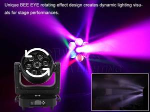 BEE EYE 7x60W Cabezal móvil LED giratorio con Zoom Nueva llegada DMX512 para clubes nocturnos Parques temáticos DJ - Product Image 3
