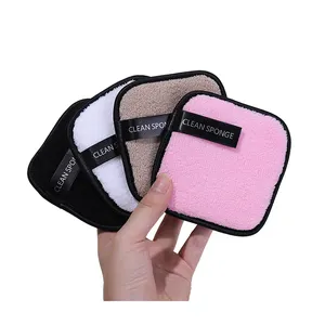 TAJ91709 Customized Reusable Square Microfiber Sponge Makeup Remover Pads Facial Cleansing Puff Cleaner Towel