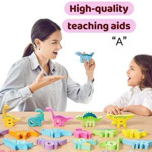 Puzzle Alfabetico in Legno per Bambini, 52 Pezzi, Gioco di Abbinamento ABC <span class=keywords><strong>con</strong></span> Animali e Borsa Portaoggetti - Product Image 6