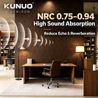 Panneau acoustique décoratif en fibre de polyester et placage de bois géométrique, panneau mural en feutre PET pour bureau, studio et hôtel