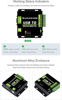 AIsmartgoo RS485 / TTL Industrial Isolated Converter dengan Sirkuit Perlindungan Terintegrasi FT232RL dan Casing Paduan Aluminium