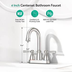 Robinet de lavabo double poignée 4 pouces en acier inoxydable, prix de gros usine le plus bas - Product Image 5